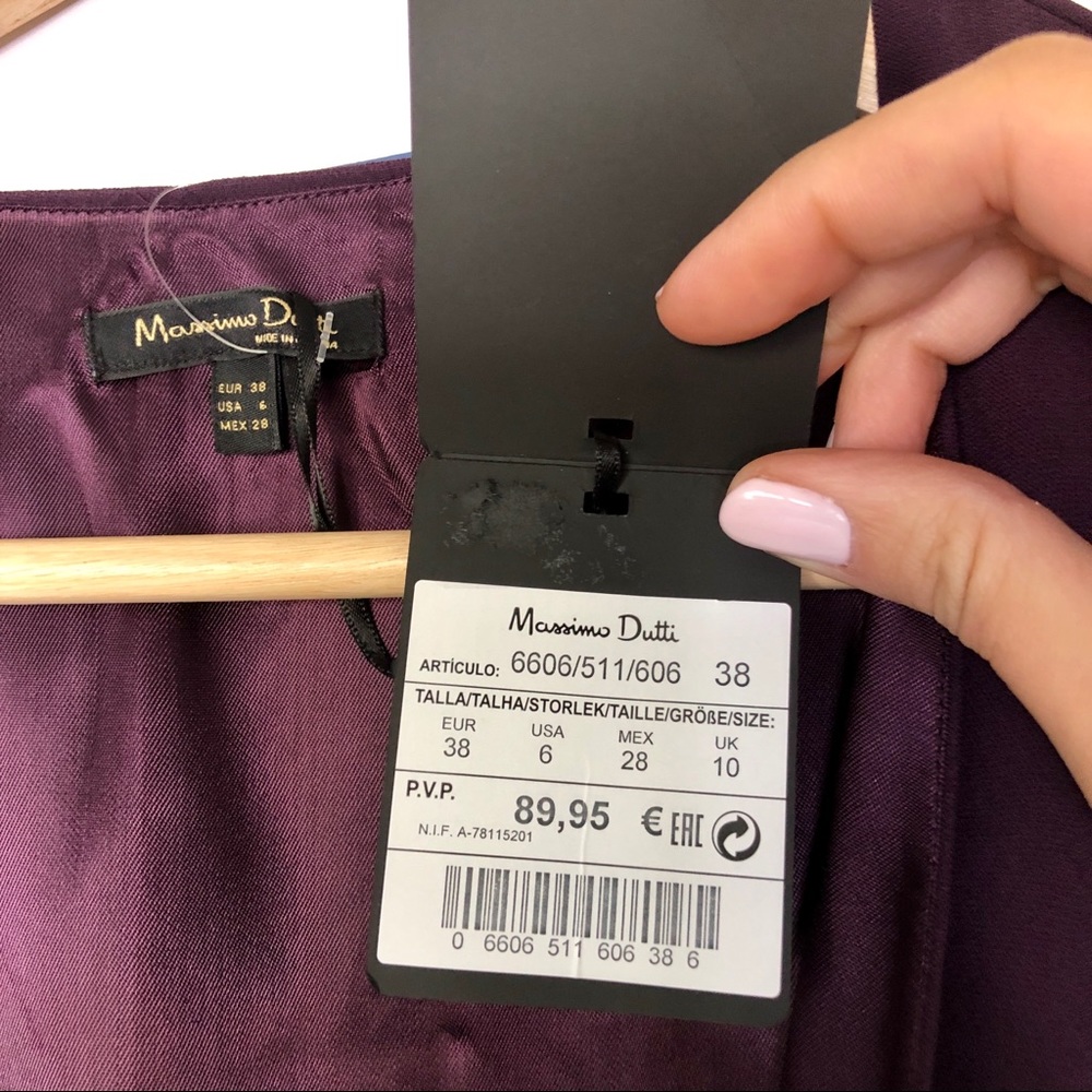 Massimo Dutti purple plum zip v neck jumpsuit NWT - Picture 7 of 8